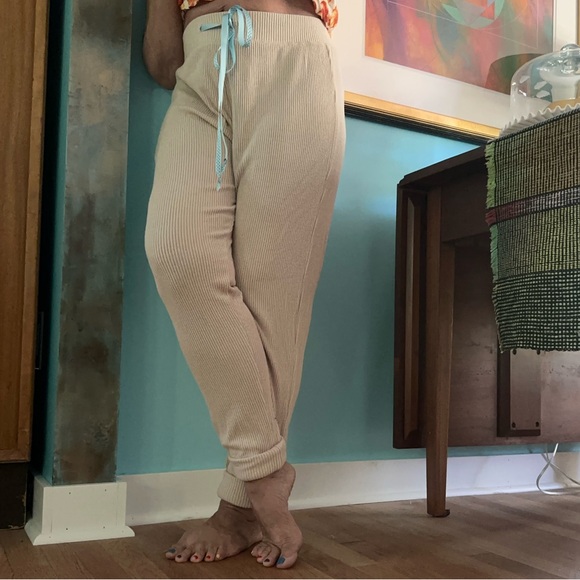 American Rag Cie Ribbed Cuffed Drawstring Joggers ~ L - Picture 7 of 7